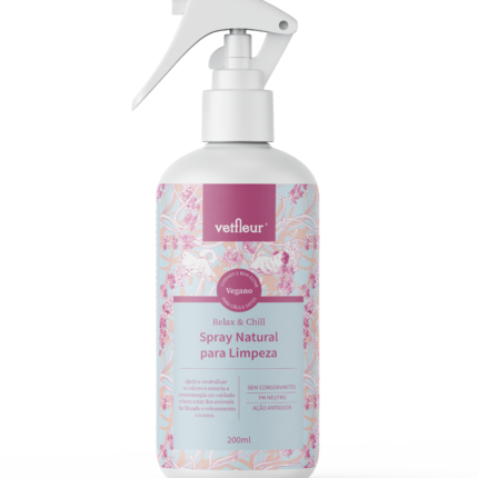 Spray de Limpeza Antiodor Relax&Chill Limpa Patinhas e Corpo Vetfleur 200ml