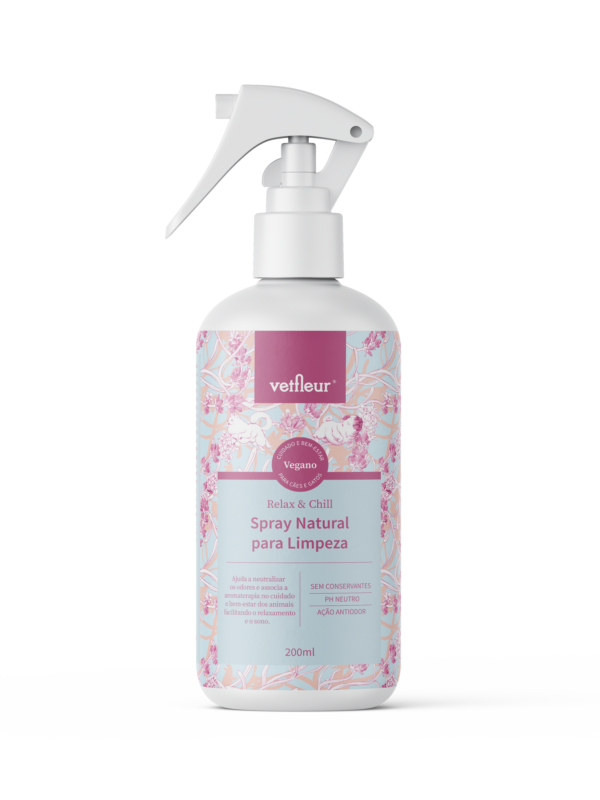 Spray de Limpeza Antiodor Relax&Chill Limpa Patinhas e Corpo Vetfleur 200ml